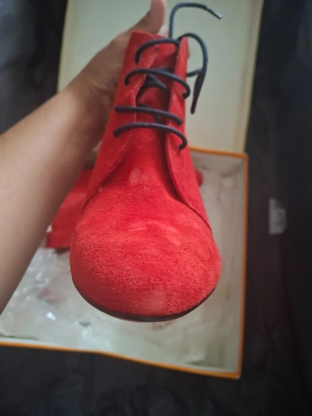 Kate Spade Roger 6.5 Red chunky heel bootie